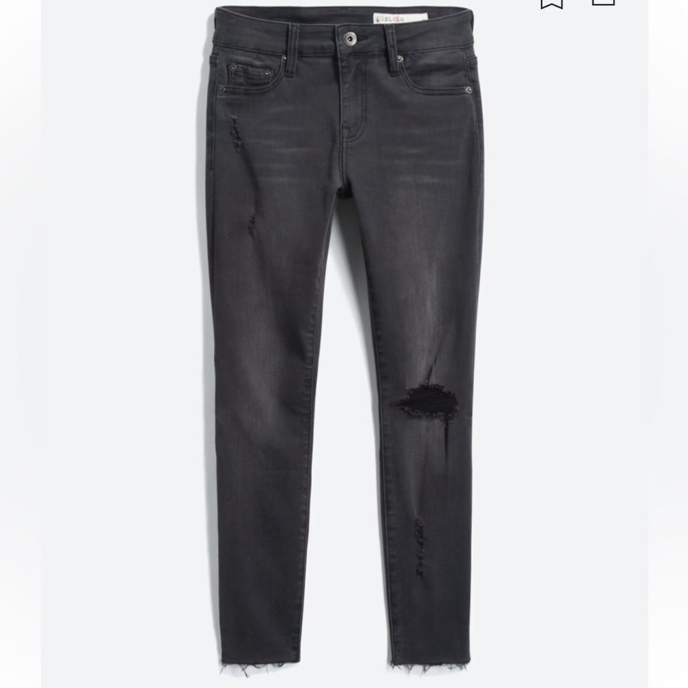 Pistola Arielle Skinny Distressed Scissor Cut Hem Jean black size 10P